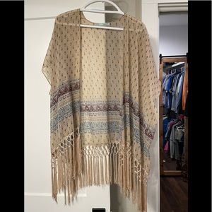 Fringe kimono